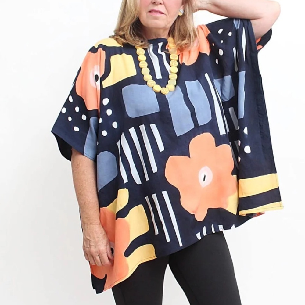 SYLCA Orange Poppies Blouse